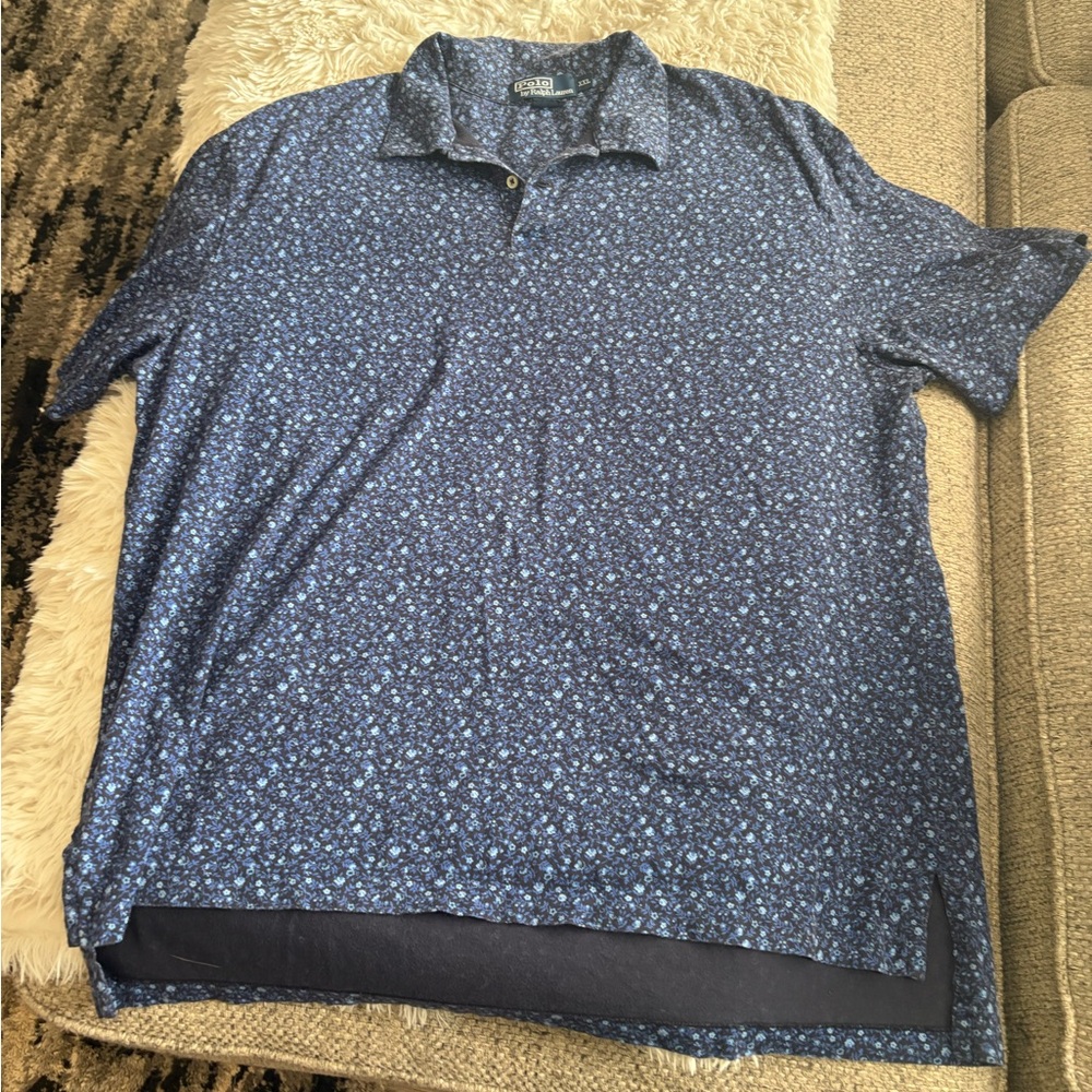 Ralph Lauren Navy Blue Floral Polo Shirt